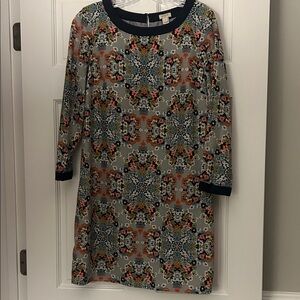 J. Crew Multicolor Long Sleeve shift Dress